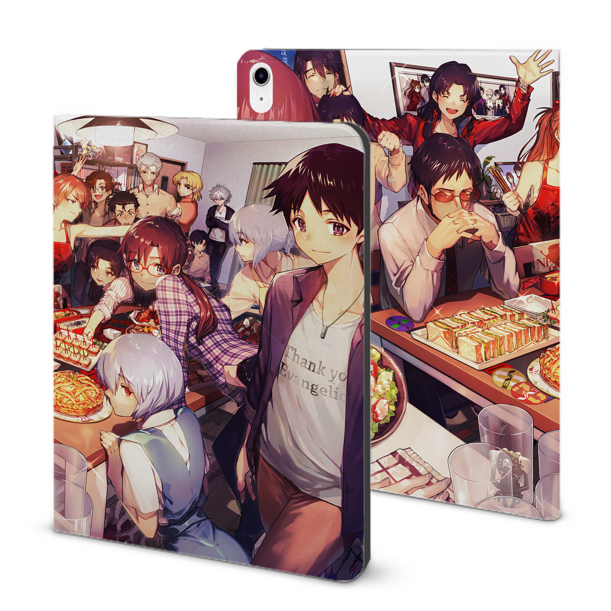 （画像用） EVA 新世紀エヴァンゲリオン IPad ケース ブック型 PUレザー TPU 耐衝撃 軽量 薄型 ペン収納なし 全面保護 IPad 各モデル対応
